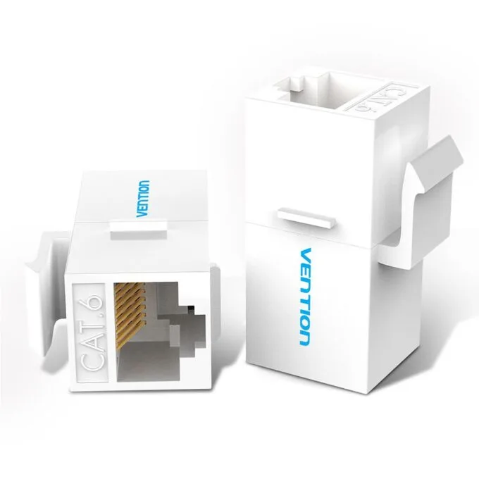 Vention NETWORK Keystone Jack CAT6 UTP Coupler White IPGW0 — image 1