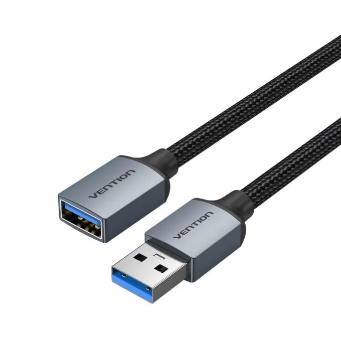 Vention IT Cable USB-A 3.0 M-F Extension Braided Aluminium 3.0m Grey CBLHI — image 1