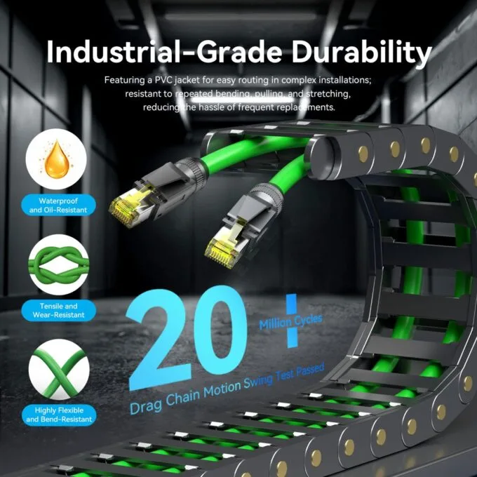 Vention NETWORK Cable CAT6A SFTP Anti-Vibration Industrial Flexible 0.5m IBYGD — image 10