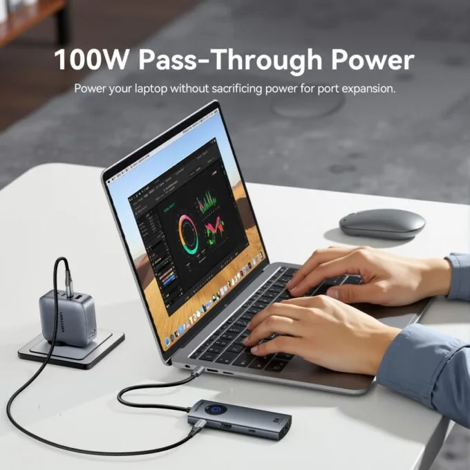 Vention HUB USB-C 3.2 Gen1/8K-HDMI/Gb/PD + LED Display & Switch TQZHB — image 11