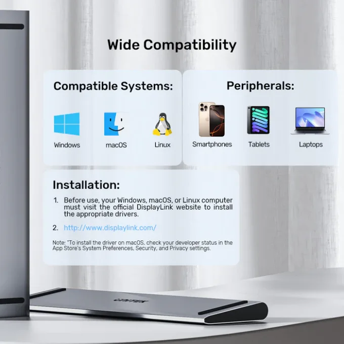 Unitek USB-C Hub Docking Station 11in1 USB3.0 2xHDMI/1xDVI/Gb Lan/Audio/PD100W D1147A — image 11