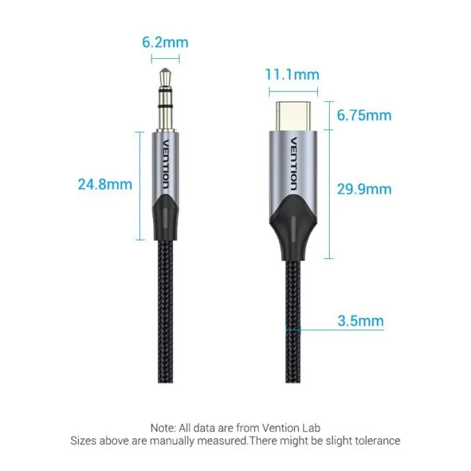 Vention AUDIO CONVERTER USB-C to 3.5mm Male Cable 1.5m BGKHG — image 12