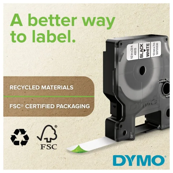 DYMO D1 Standard - Black on White - 6mm label-making tape — image 5