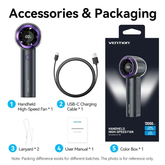 Vention Fan Portable & Adjustable High-Speed 13000 RPM with Display PBBV0 — image 12