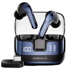 SonicGear Earphones Bluetooth & USB-C Dongle for PC EarPump XP2 Obsidian