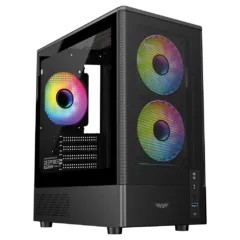 Armaggeddon Gaming Case M-ATX DEEPFREEZE DUPLEX 2 Black 3x ARGB Fans