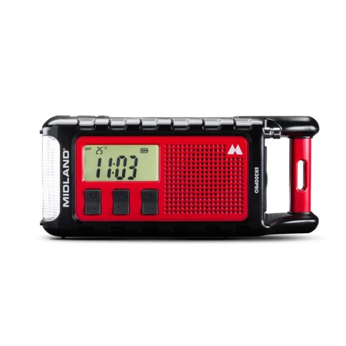 Midland Emergency Powerbank 10000mah Temp Sensor, BT, FM Radio, Dynamo & Solar Powered, 130 Lmn Flashlight ER300 PRO — image 1