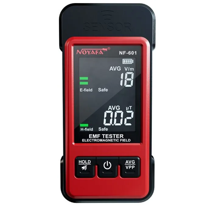 Noyafa Electromagnetic Radiation Detector with Electric & Magnetic Field Detection, Real-Time Monitoring, Audio-Visual Alarm & Data Lock NF-601 — image 1
