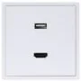 HDL Panel TILE SERIES Ivory White 1xUSB-A 1xHDMI