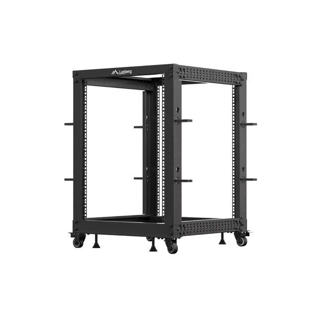 Lanberg Open Rack 19" 15U Adj.Depth 600-1000mm Black — image 1