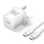 Vention Charger Wall GaN 20W 1xUSBC UK + USB-C 1m Cable White FEPW0-UK-01