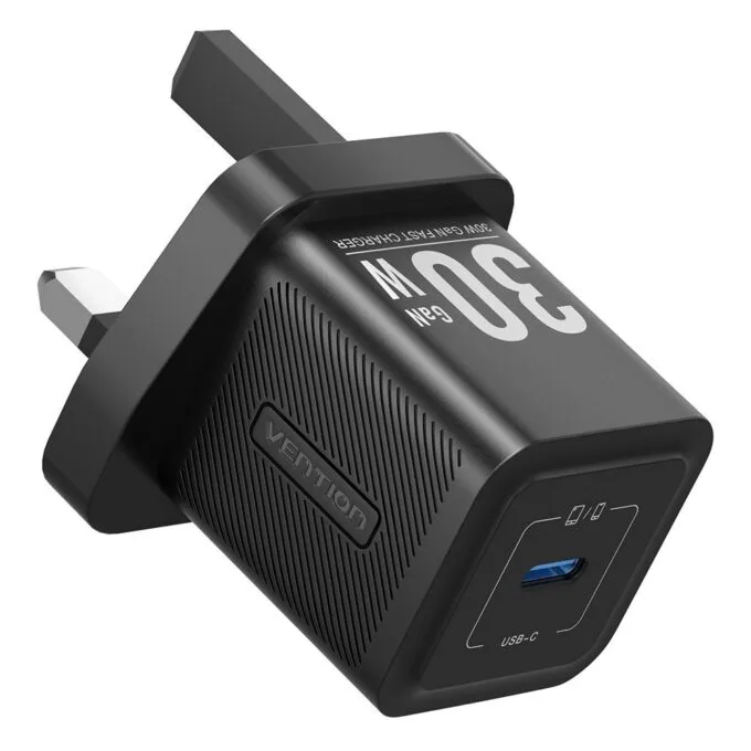 Vention Charger Wall GaN 30W 1xUSBC UK-Plug Mini Black FEZB0-UK — image 1