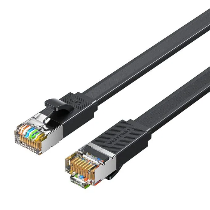 Vention NETWORK Cable CAT7 Flat 2.0m Black ICGBH — image 1