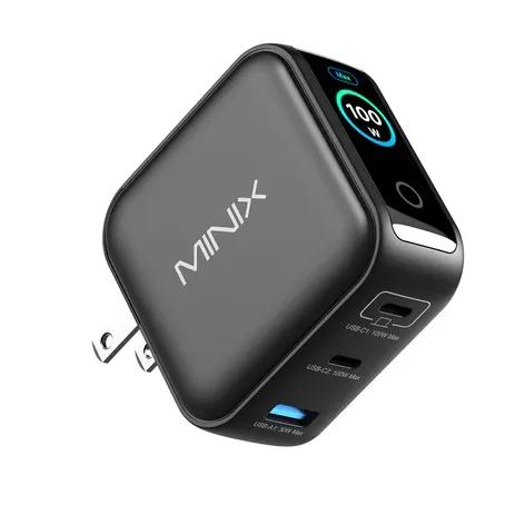MINIX GaN Wall Charger 100W 2x USB-C/1xUSB-A with LED NEO P3 PRO — image 1