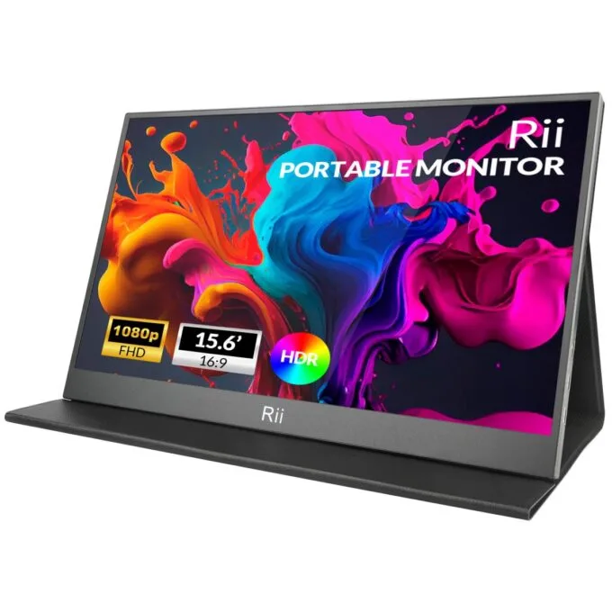 Rii Monitor Portable 15.6" Full-HD with USB-C/HDMI & Case/Stand RS100 — image 1