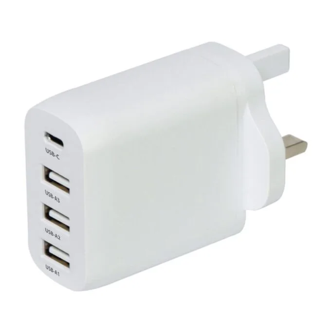 Mercury POWER Wall Charger 35W 3xUSBA 1xUSBC White 421.724UK — image 1
