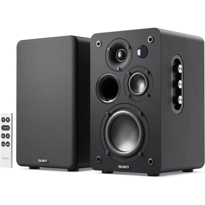 Majority Speakers Active D100X 100W 5'' 3-Way BT/USB/HDMI/DSP/Phono Black (pair) — image 1