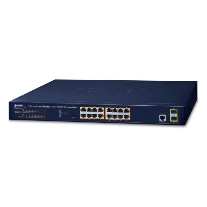 PLANET GS-4210-16P2S network switch — image 1