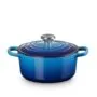 Le Creuset 21177182202430 Signature Gusseisen-Bräter mit Deckel, 18 cm, Azure