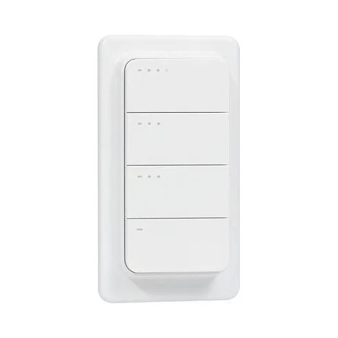 Shelly · Plug & Play · Blu ZB RC Button 4 · Remote control incl. Magnet Holder · 4 times · 16 actions · Bluetooth · Zigbee · White — image 1