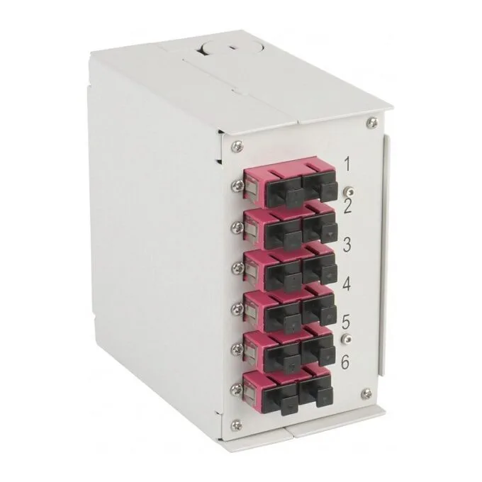 EFB DIN rail box OM4 12xSC Pigtail dropped 6x SC duplex coupling — image 1