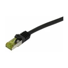 Synergy21 patch cable RJ45, CAT6A 500Mhz, 0,25m, black, S-STP(S/FTP), TPE/LSZH indoor/outdoor (UV/water/oil/resistant), AWG26, with CAT7 raw cable