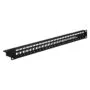 Distribution field 19" 1HE, 24-port, metal, black RAL9005