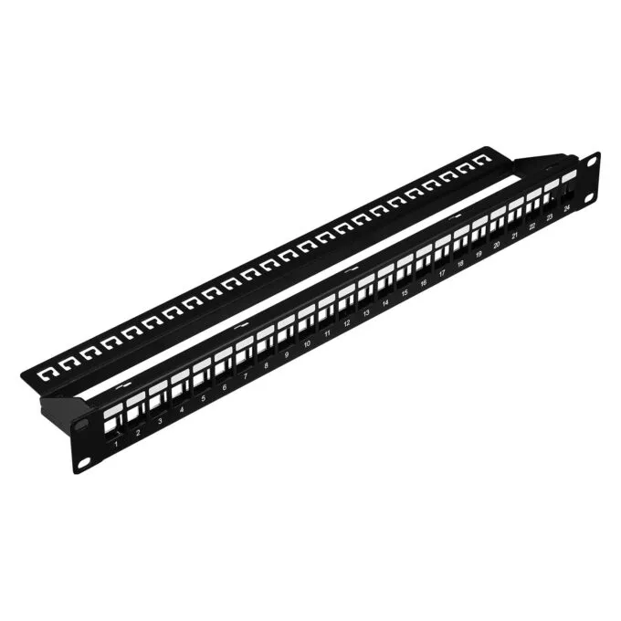 Distribution field 19" 1HE, 24-port, metal, black RAL9005 — image 2
