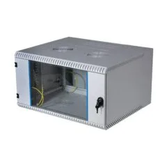 19" wall housing 12HE, pivoting, 2-part, RAL7035, depth 500 mm
