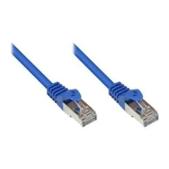 RNS® patch cable with locking lug protection, Cat. 5e, SF/UTP, PVC, 100MHz, blue, 0.15m, Good Connections®