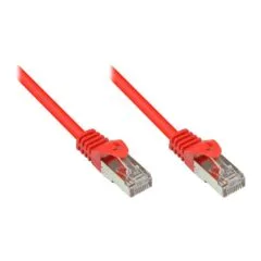 RNS® patch cable with locking lug protection, Cat. 5e, SF/UTP, PVC, 100MHz, red, 0.15m, Good Connections®