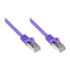 RNS® patch cable with locking lug protection, Cat. 5e, SF/UTP, PVC, 100MHz, violet, 0.15m, Good Connections®