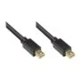 Connection cable Mini DisplayPort 1.1, plug on both sides, gold-plated, black, 3m, Good Connections®