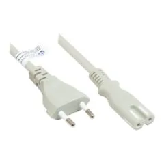 Euro power cable Euro plug type C (straight) to C7/Euro 8 jack (straight), grey, 0.75 mm2, 5 m, Good Connections®