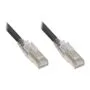 RNS® patch cable with locking lug protection and locking, Cat. 6A, S/FTP, PiMF, halogen-free (LSZH), 500MHz, black, 0.5m, Good Connections®