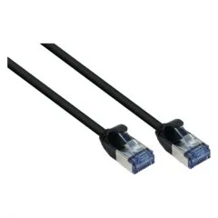 RNS® patch cable SlimLine, Cat.6A, U/FTP, PiMF, halogen-free (LSZH), 500MHz, CU, black, 0.5m, Good Connections®