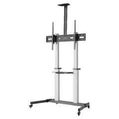 Manhattan 462563 TV car 60-100" 80kg VESA 1000x600 inclined camera/AV shelf rolls Silver Black