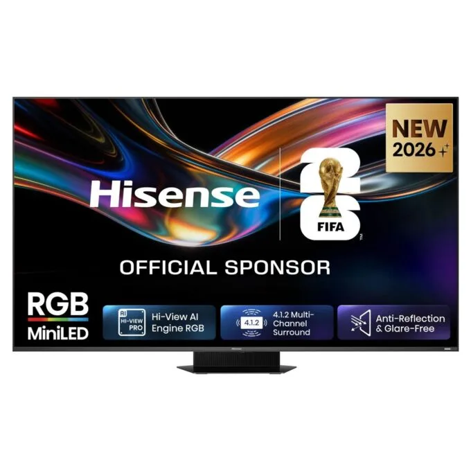 164.0cm/65" (3840x2160) Hisense 65UR9DS Smart TV 4K RGB MiniLED 6ms 170Hz HDMI USB-C LAN HDR VESA WiFi Bluetooth Black/Grey — image 1