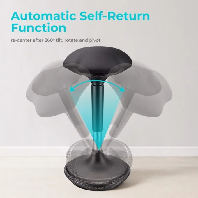 Lumivida Office Stool Ergonomic with Height Adjustale Fabric Upholstered Seat CH04-1 — image 2