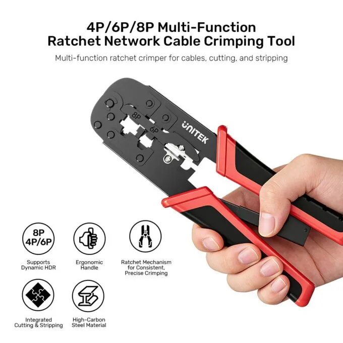Unitek Network Tools Crimping for RJ45 Connectors 8P/6P/4P 0T136ARD01 — image 2