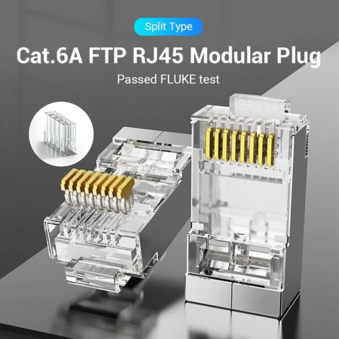 Vention NETWORK Connectors CAT6A FTP Modular Plug IDFR0-50 (50-Pack) — image 2