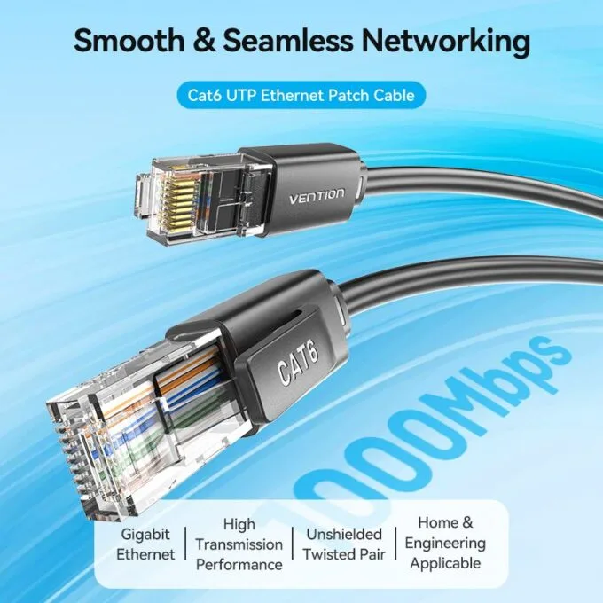 Vention NETWORK Cable CAT6 UTP 15.0m Black IBRBN — image 3