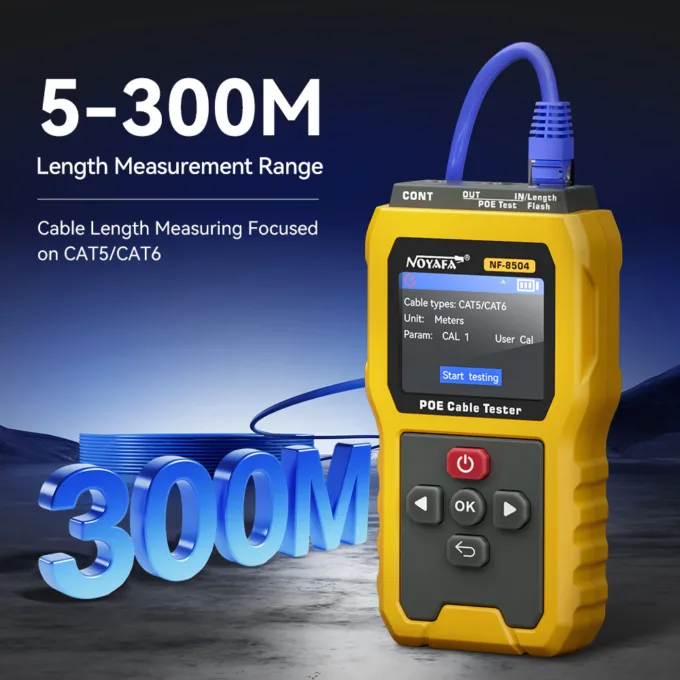 Noyafa Multi-Function Cable Tester for Continuity & Wiremap, PoE, Length Measurement, Port Flash, Color Screen & Rechargeable Battery NF-8504 — image 3