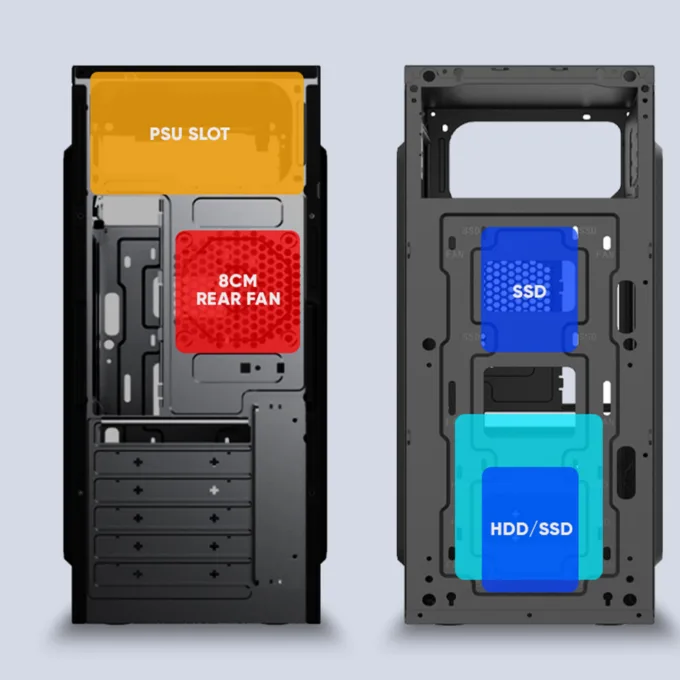 Alcatroz PC Case M-ATX FUTURA MILLENIA ECO M800 PRO with 250W PSU — image 3