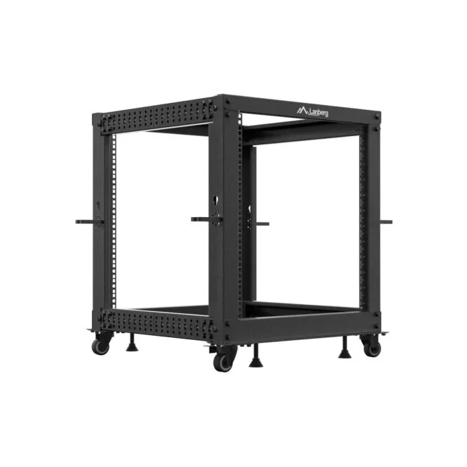 Lanberg Open Rack 19" 12U Adj.Depth 600-1000mm Black — image 3