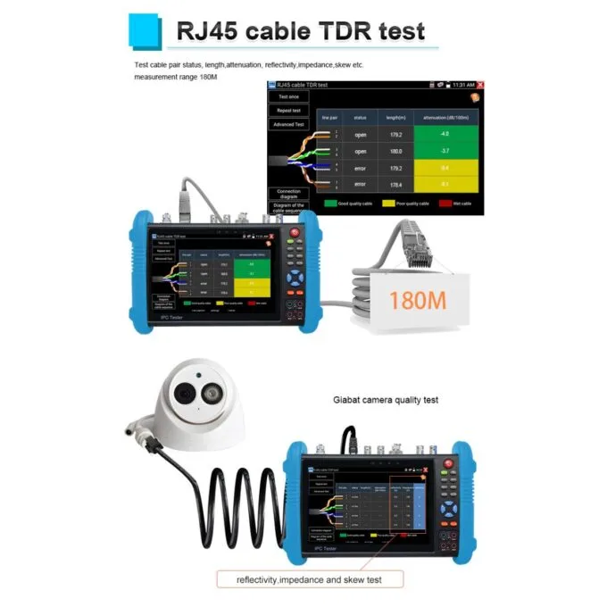 Noyafa CCTV & Network Tester with 7" Retina Touchscreen, 4K Support, PoE Output & Multi-Function Testing NF-716 MOVT ADHS Pro — image 4