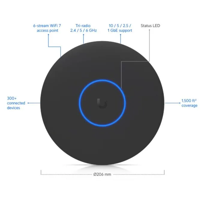 Ubiquiti UniFi 7 PRO XG Wi-Fi 7 Ceiling Access Point U7-Pro-XG Black — image 4