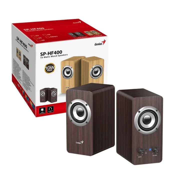 Genius PC Speakers 2.0 16W SP-HF400 Brown Wood — image 5