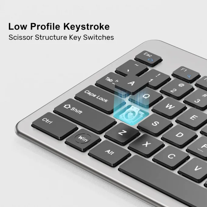 Unitek Keyboard Wired 104K USB-A English SlimTap T052 Space Grey — image 5