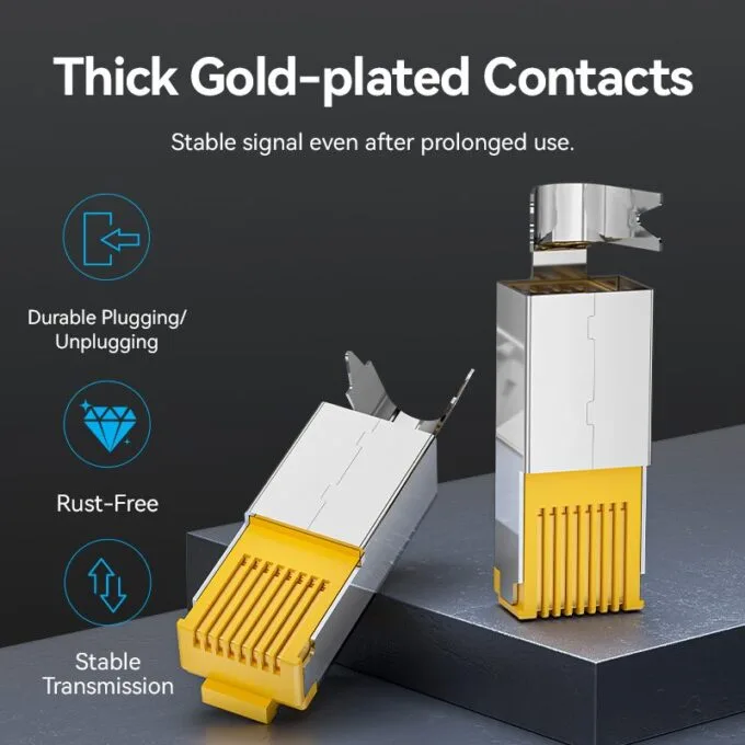 Vention NETWORK Connectors CAT6A FTP Shock-Resistant Modular Plug IDOB0-10 (10-Pack) — image 7